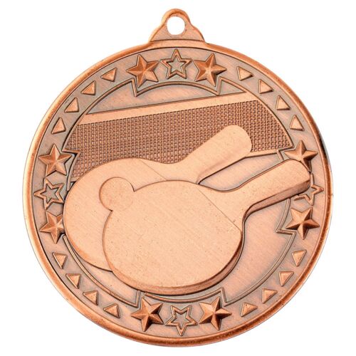 Table Tennis 'Tri Star' Medal - Bronze 2" Thumbnail
