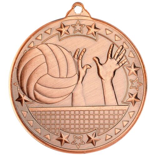 Volleyball 'Tri Star' Medal - Bronze 2" Thumbnail