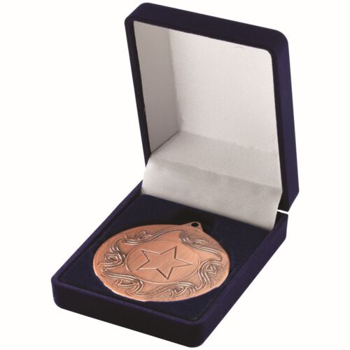 Deluxe Blue Medal Box - 3" Thumbnail