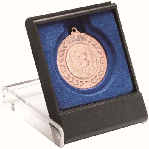 Black/Clear Medal Box - Small  3.5" Thumbnail