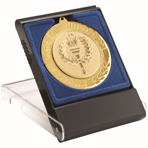 Black/Clear Medal Box - Large  4.75" Thumbnail