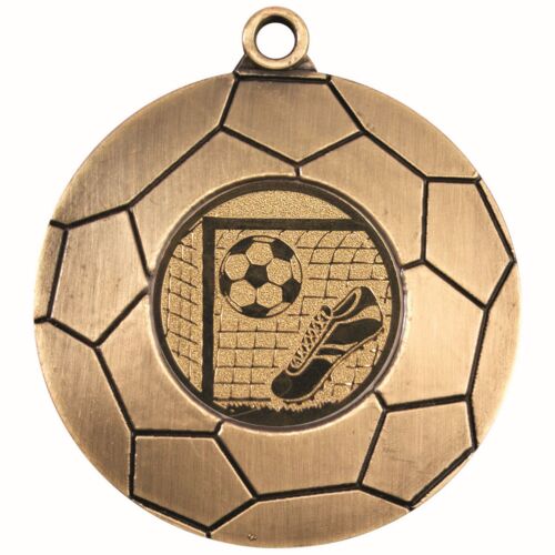 Domed Football Medal  - Antique Gold 2" Thumbnail