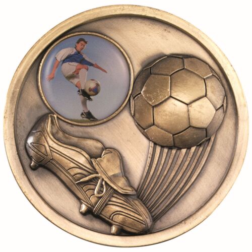 Football And Boot Medallion  - Antique Gold 2.75" Thumbnail