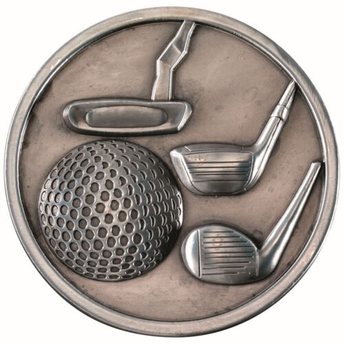 Golf Clubs Medallion - Antique Silver 2.75" Thumbnail