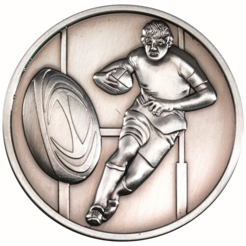 Rugby Medallion - Antique Silver 2.75" Thumbnail