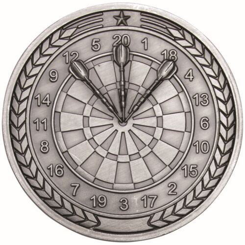 Darts Medallion - Antique Silver 2.75" Thumbnail