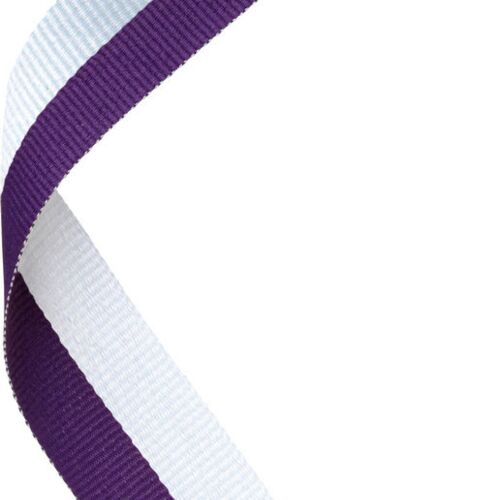 Medal Ribbon Purple/White - 30 X 0.875" Thumbnail