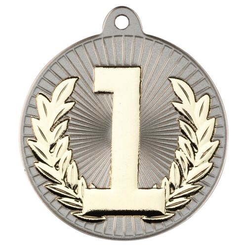 Two Colour Medal - 1St Matt Silver/Gold 2" Thumbnail