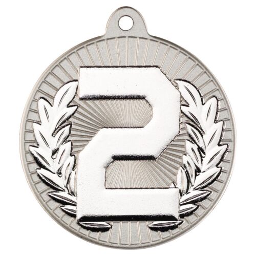 Two Colour Medal - 2Nd Matt Silver/Silver 2" Thumbnail