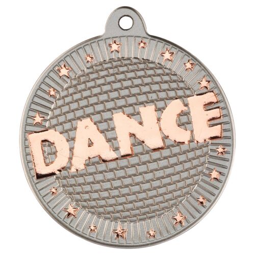 Dance 'Two Colour' Medal - Matt Silver/Bronze 2" Thumbnail