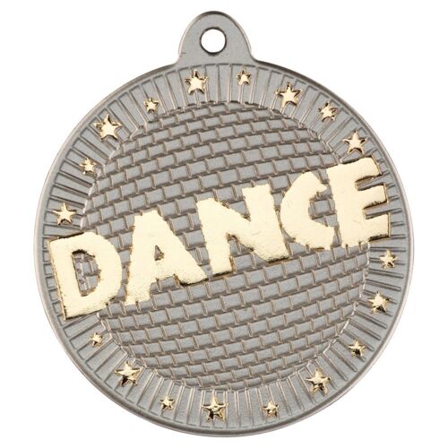Dance 'Two Colour' Medal - Matt Silver/Gold 2" Thumbnail