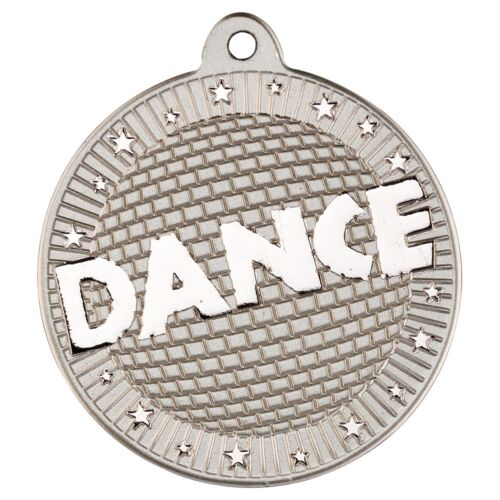 Dance 'Two Colour' Medal - Matt Silver/Silver 2" Thumbnail
