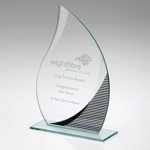 Jade Glass Flame With Silver/Black Detail - 6.5" Thumbnail