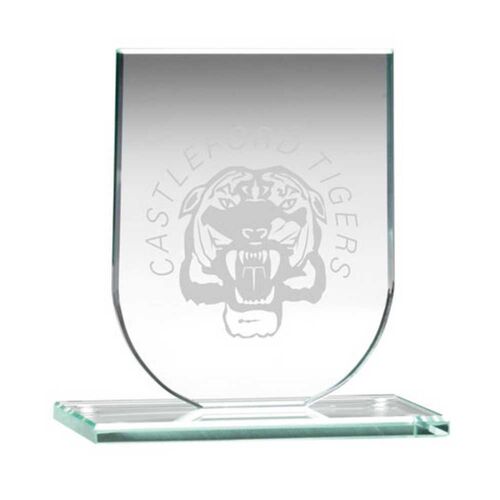 Jade Glass Shield Plaque  - 4.25" Thumbnail