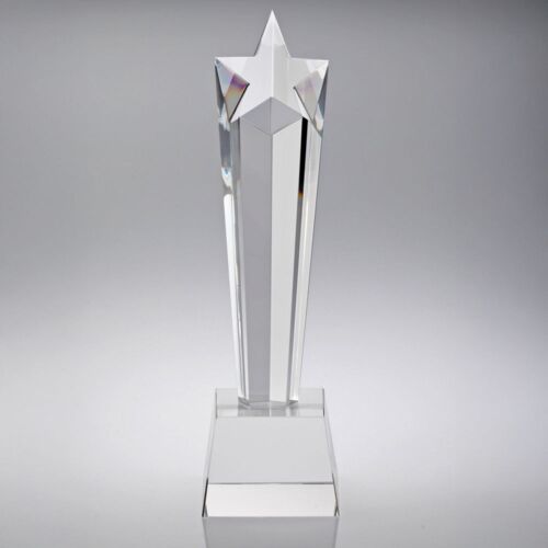 Clear Glass Star Column On Base - 8.25In Thumbnail