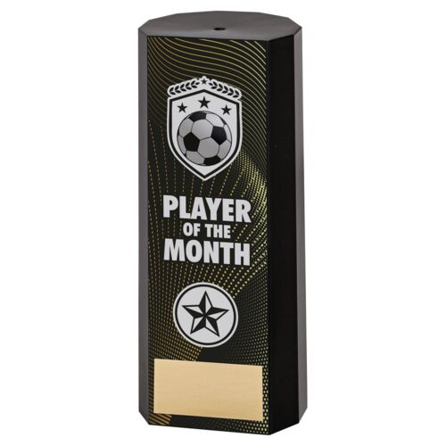 Black Plastic Filled Column Football Player Of The Month (1In Cen) - 6In Thumbnail
