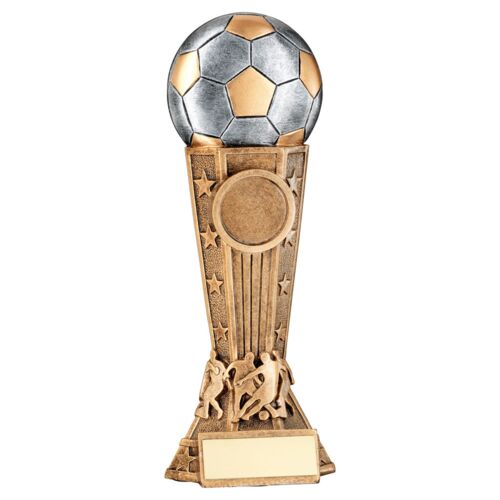 Brz/Pew/Gold Football On Silhouette Column With Plate (1In Cen) - 7.25In Thumbnail