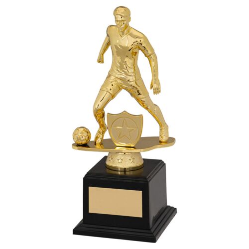 Gold/Black Plastic Male Football Figure On Filled Base (1In Cen) - 7.5In Thumbnail