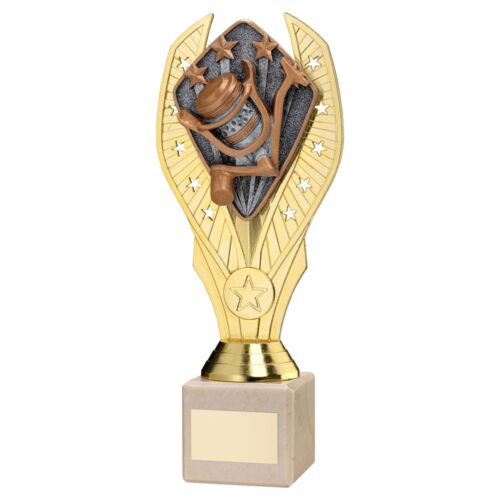 Gold Plastic Holder + Angling Disc On Cream Marble Trophy (1In Cen) - 7.75In Thumbnail