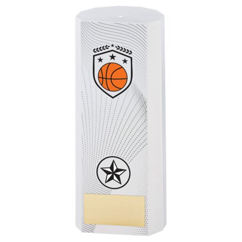 White Plastic Filled Column Basketball (1In Cen) - 6In Thumbnail