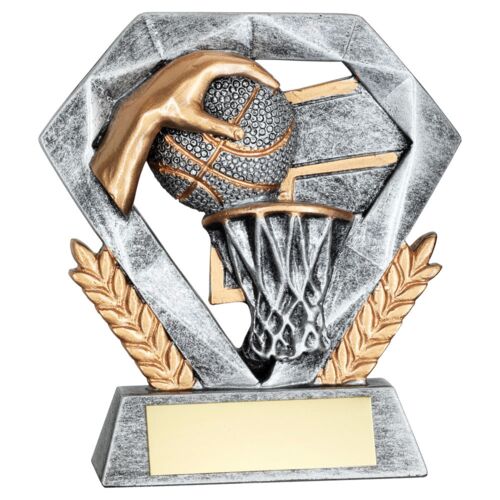 Pew/Gold Basketball Mini Diamond With Plate - 4In Thumbnail