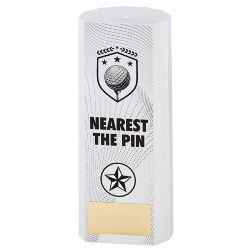 White Plastic Filled Column Golf Nearest The Pin (1In Cen) - 7In Thumbnail