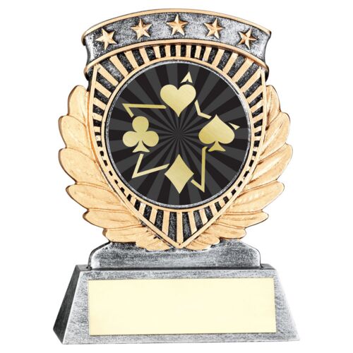 Pew/Gold 5 Star Holder With Vinyl Cards Insert & Plate - 3.75In Thumbnail