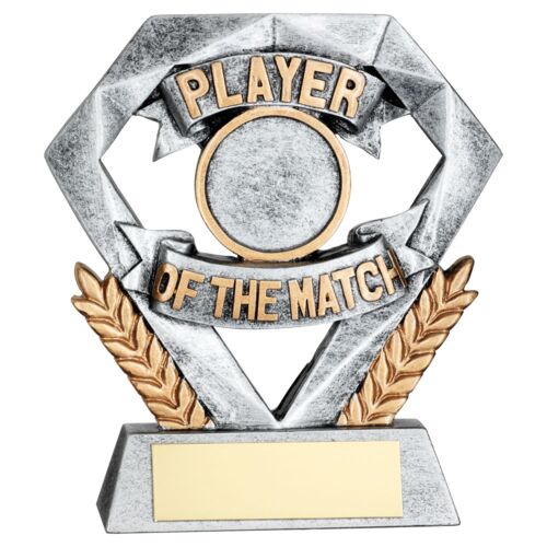 Pew/Gold Player Of The Match Mini Diamond With Plate (1In Cen) - 4In Thumbnail