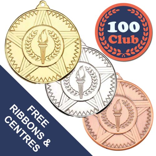 100 Club Striped Star Medal Thumbnail