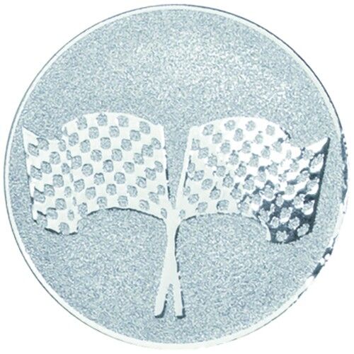 Metal Crossed Flags Centre 50Mm - Silver 2" Thumbnail