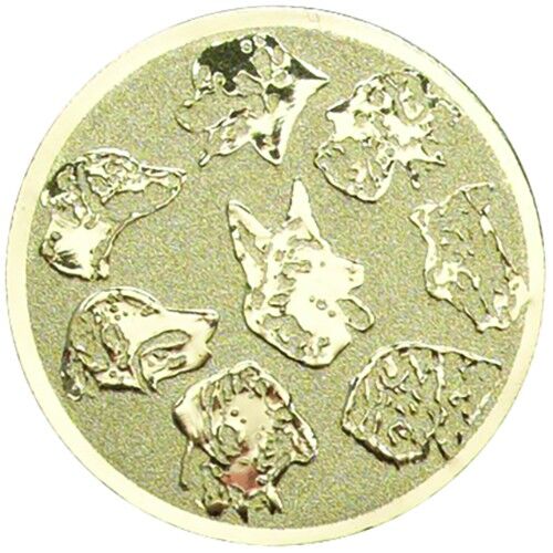 Metal Dogs Head Centre 25Mm - Gold 1" Thumbnail